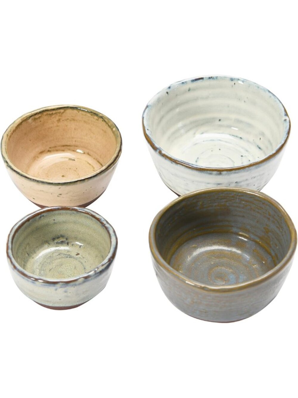 Set of 4 Stoneware Bowls with Reactive Glaze Finish - Stylish Kitchen Decor - Picture 7 of 9